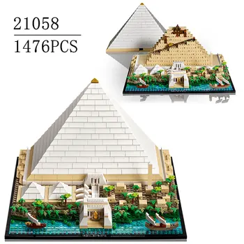 În Stoc Clasic Marea Piramidă de Model de Bloc Set Compatibil 21058 Diy Asamblate Cărămizi Copil Jucării Cadou de naștere.